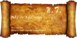 Méh Tünde névjegykártya