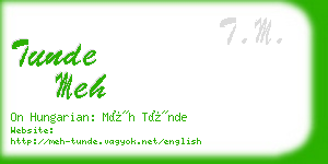 tunde meh business card